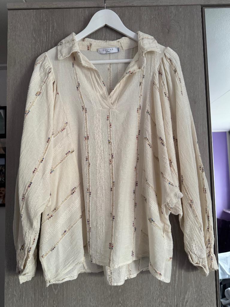 Superleuke blouse Costes, Maat 38/40 (M), Beige, Ophalen of Verzenden, Zo goed als nieuw