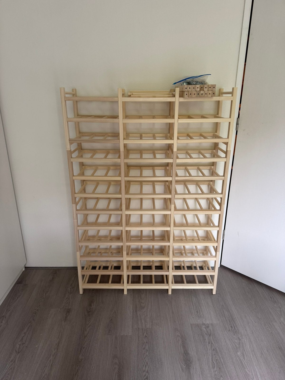 Houten wijnrek, Huis en Inrichting, Ophalen, Gebruikt, Hout, 25 flessen of meer