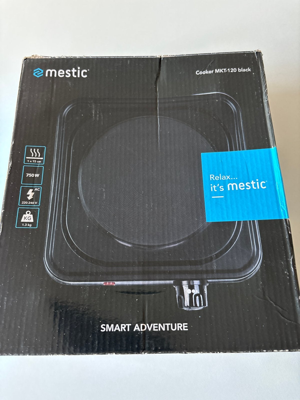 Mestic MKT-120 Zwart Kookplaat - Compact en Draagbaar, Ophalen, Nieuw, 3 kookzones of minder, Vrijstaand