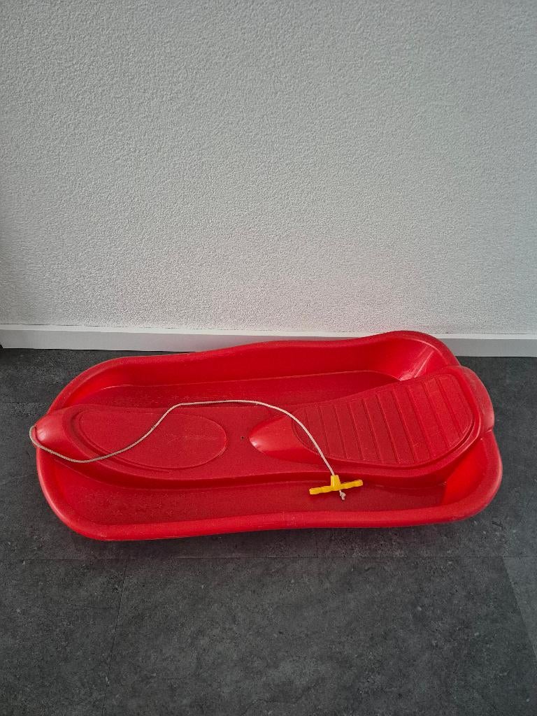 Rode bobslee slee van Dantoy, Ophalen, Gebruikt, Kunststof