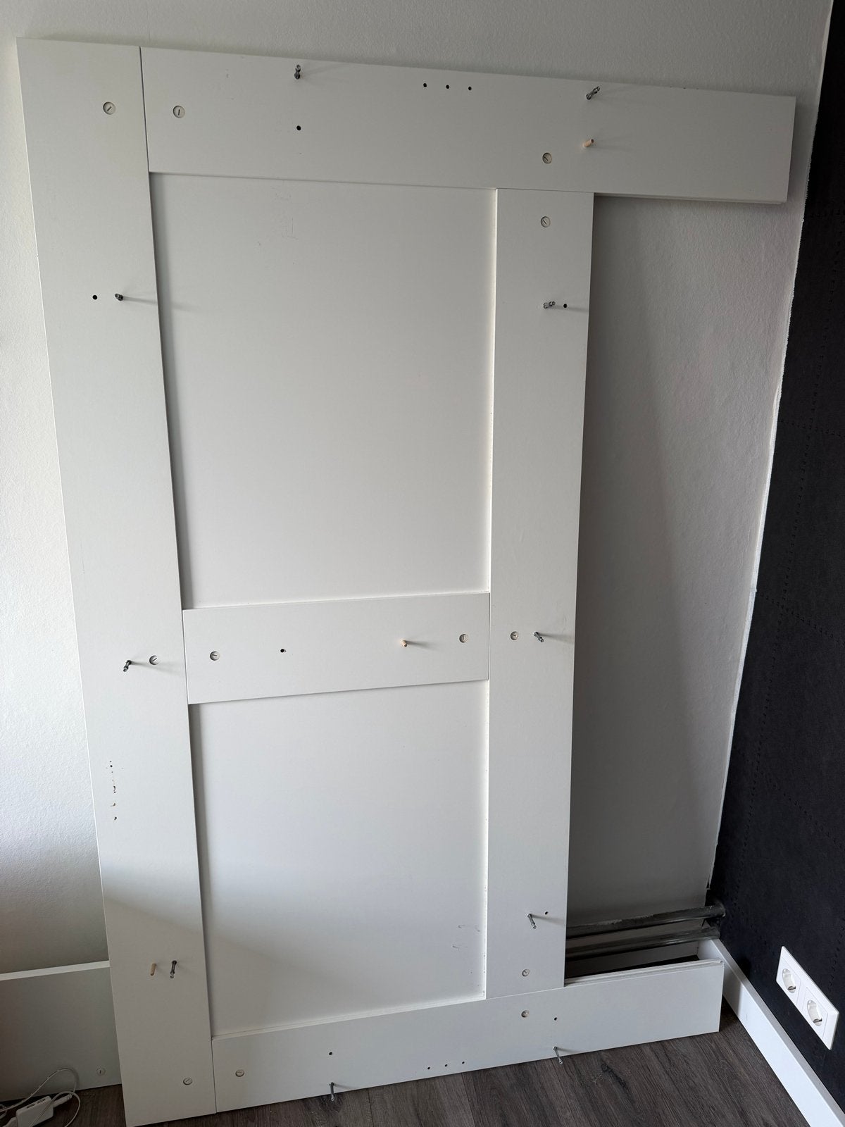 IKEA BRIMNES Bedframe met opberglades en hoofdeinde, Ophalen, Gebruikt, Wit, Tweepersoons