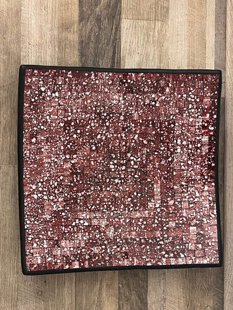 Gemaakte schaal uit Indonesie 37x37, Ophalen of Verzenden, Nieuw, Vierkant, Glas