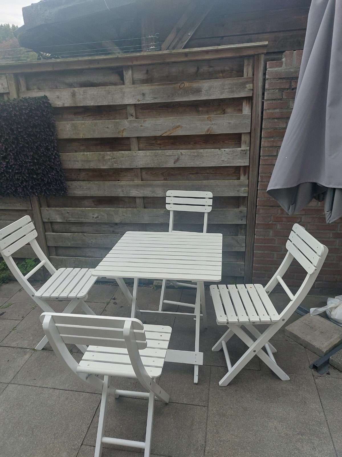Tuintafel met 4 stoelen | Inklapbaar, Ophalen, 4 zitplaatsen, Gebruikt, Stoel