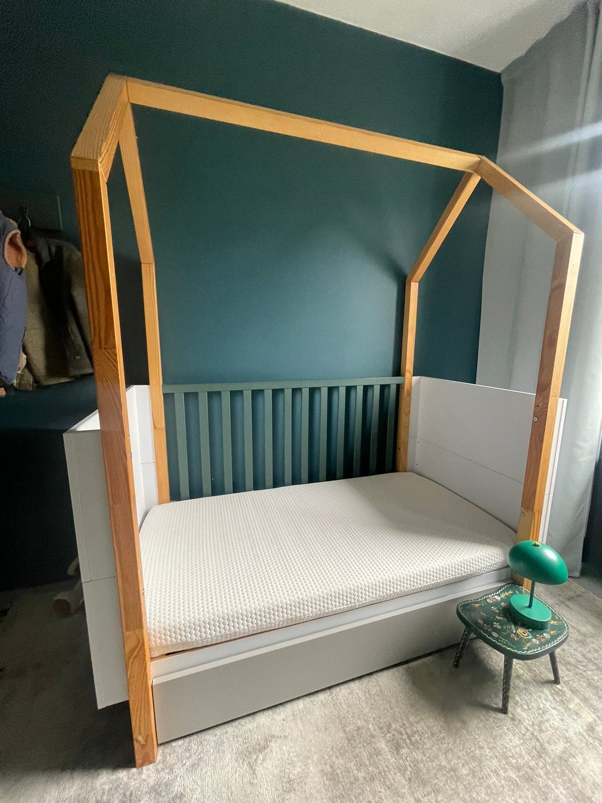 Bellamy Pinette 70 x 140/160 cm Ledikant/Juniorbed, Ophalen, Gebruikt, 70 tot 85 cm, 140 tot 160 cm