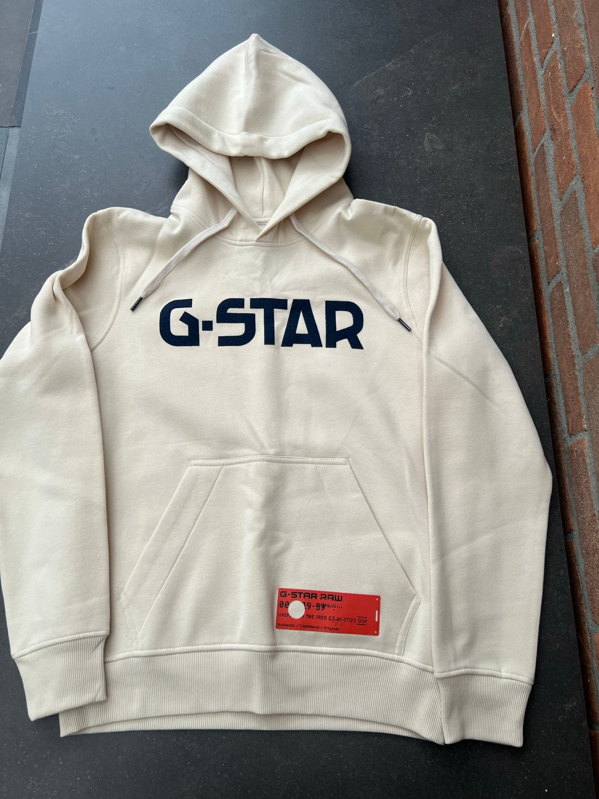 G-Star RAW Hoodie - Crèmekleurig met groot logo, Ophalen of Verzenden, Nieuw