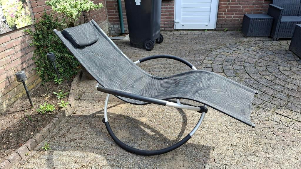 Relax/schommel stoel/bed voor buiten, Ophalen, Gebruikt, Aluminium, Inklapbaar