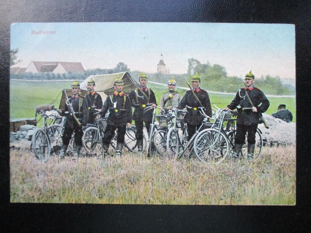Postkaart soldaten op de fiets, Verzenden, Landmacht, Duitsland, Foto of Poster
