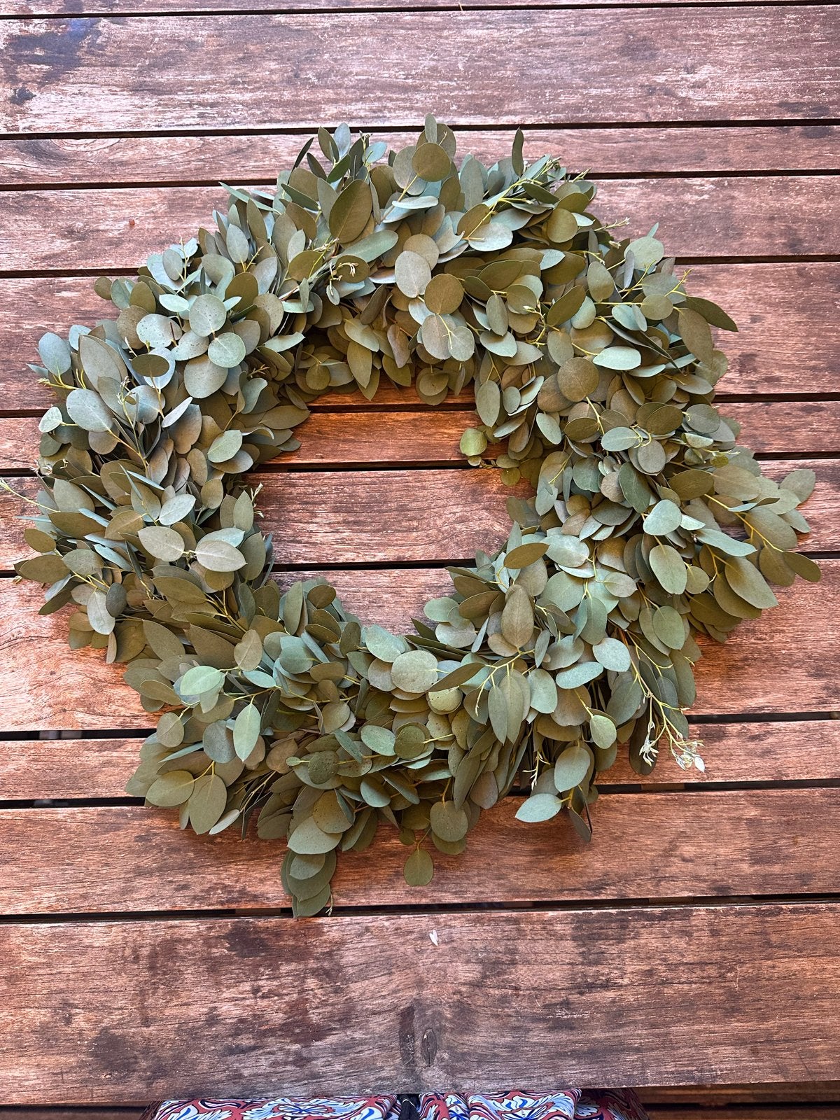 Eucalyptus krans 44cm - Natuurlijke decoratie, Ophalen of Verzenden, Zo goed als nieuw, Krans, Natuurlijk materiaal