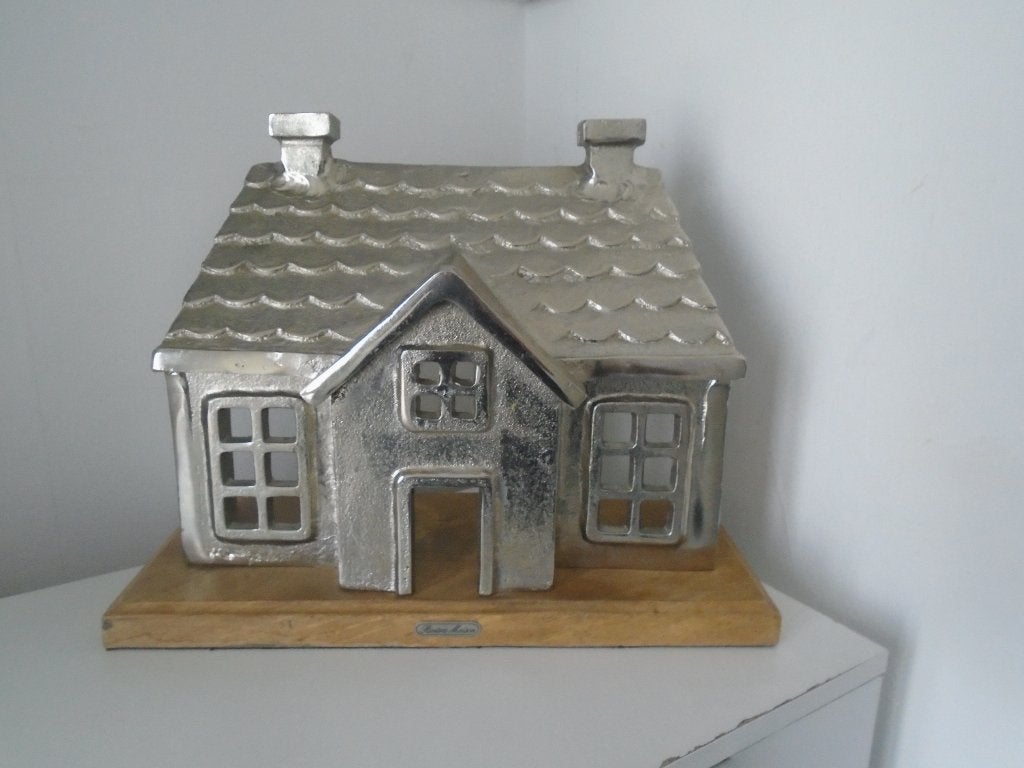Riviera Maison Grote Huis Statue Collectors Item 40x32 ZGAN, Ophalen of Verzenden, Zo goed als nieuw, Zilver, Metaal
