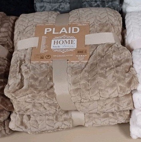 Zacht Plaid Fleece Deken - Taupe/licht bruin 200x150cm, 200 cm, Nieuw, Imitatiebont, Plaid