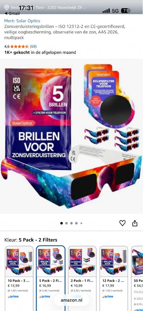Eclipsebril, Ophalen, Nieuw