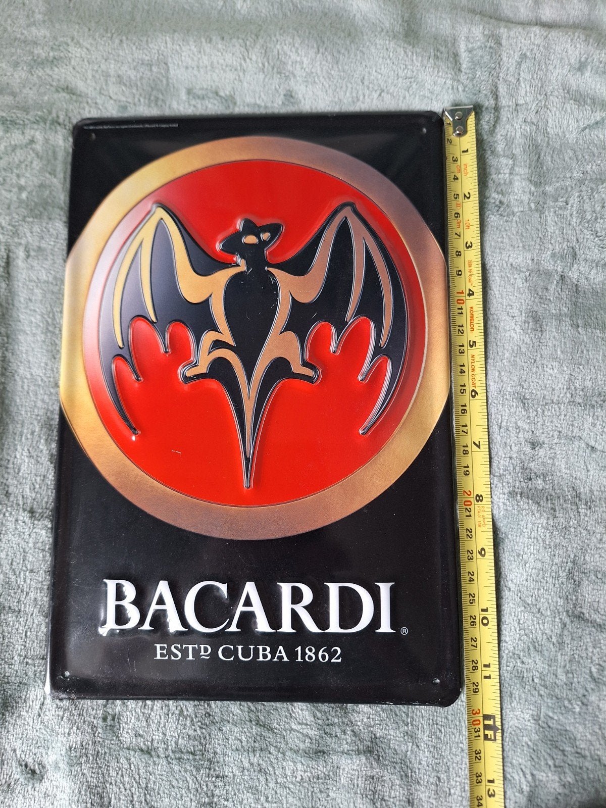 Metalen bacardi reclame bord, Verzamelen, Merken en Reclamevoorwerpen, Ophalen, Reclamebord