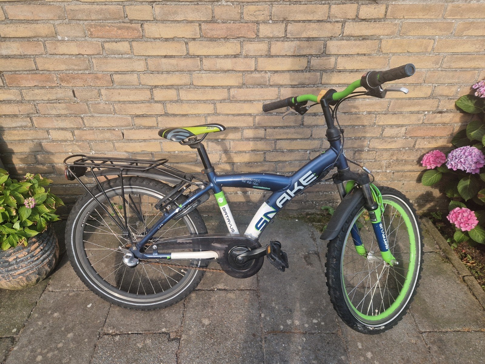 22 inch Batavus Snake kinderfiets met slot en bagagedrager, Ophalen, Gebruikt, 20 inch of meer, Batavus