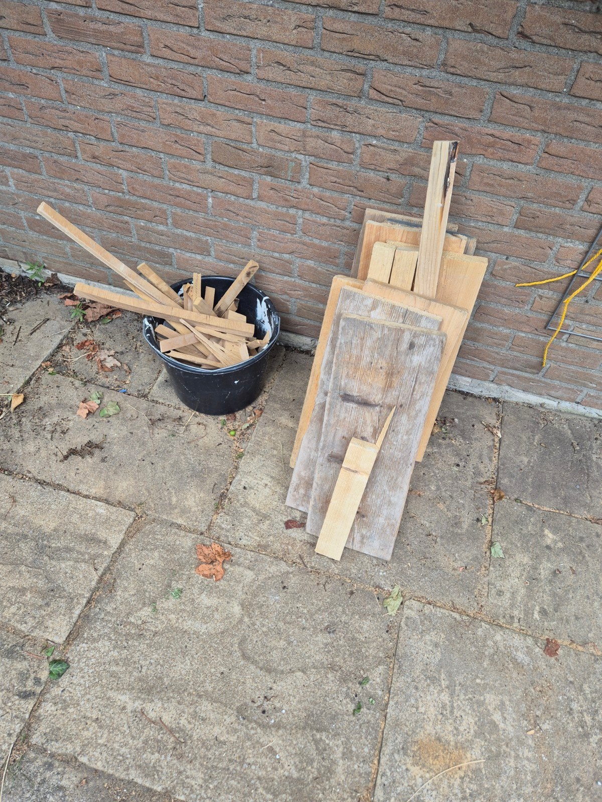 Reststukjes eikenhout, steigerhout, 25 tot 50 mm, Ophalen of Verzenden, Plank, Steigerhout