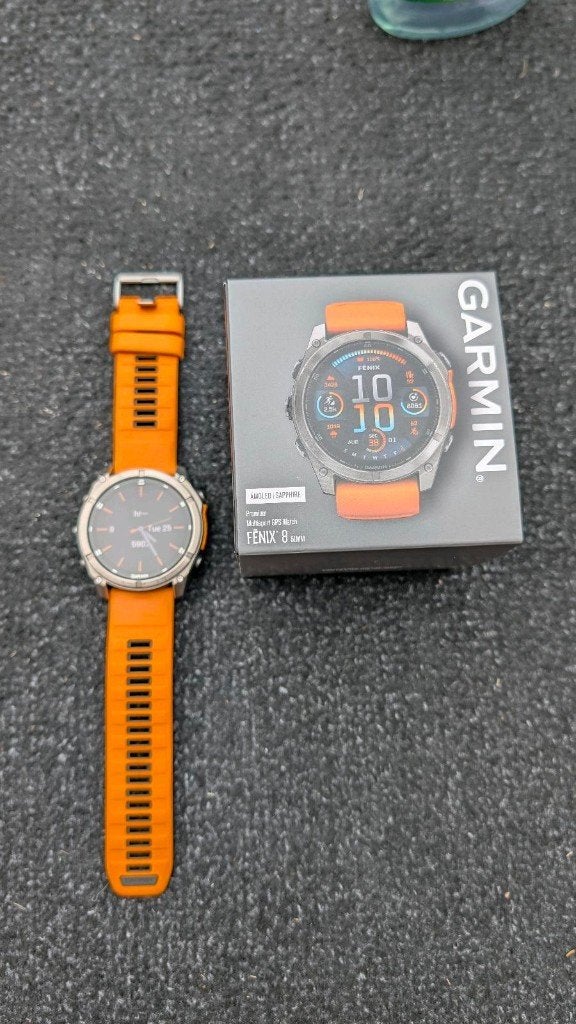 Garmin Fenix 8 Amoled Sapphire 51mm, Zwart, Ophalen of Verzenden, Zo goed als nieuw, GPS