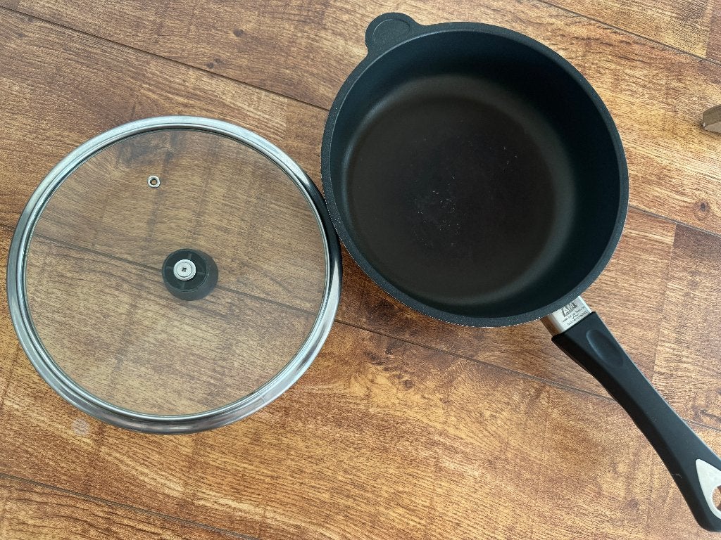 Duitse AMT aluminium koekenpan / braadpan 24 cm, Huis en Inrichting, Ophalen, Gebruikt, Gietijzer
