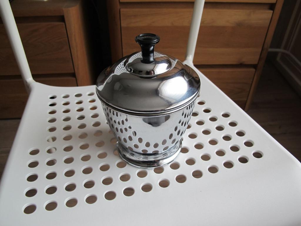 Vintage Tabakspot Verchroomd, Ideale Staat, Niet Duur, Verzamelen, Ophalen of Verzenden, Zo goed als nieuw, Tabaksdoos of Verpakking