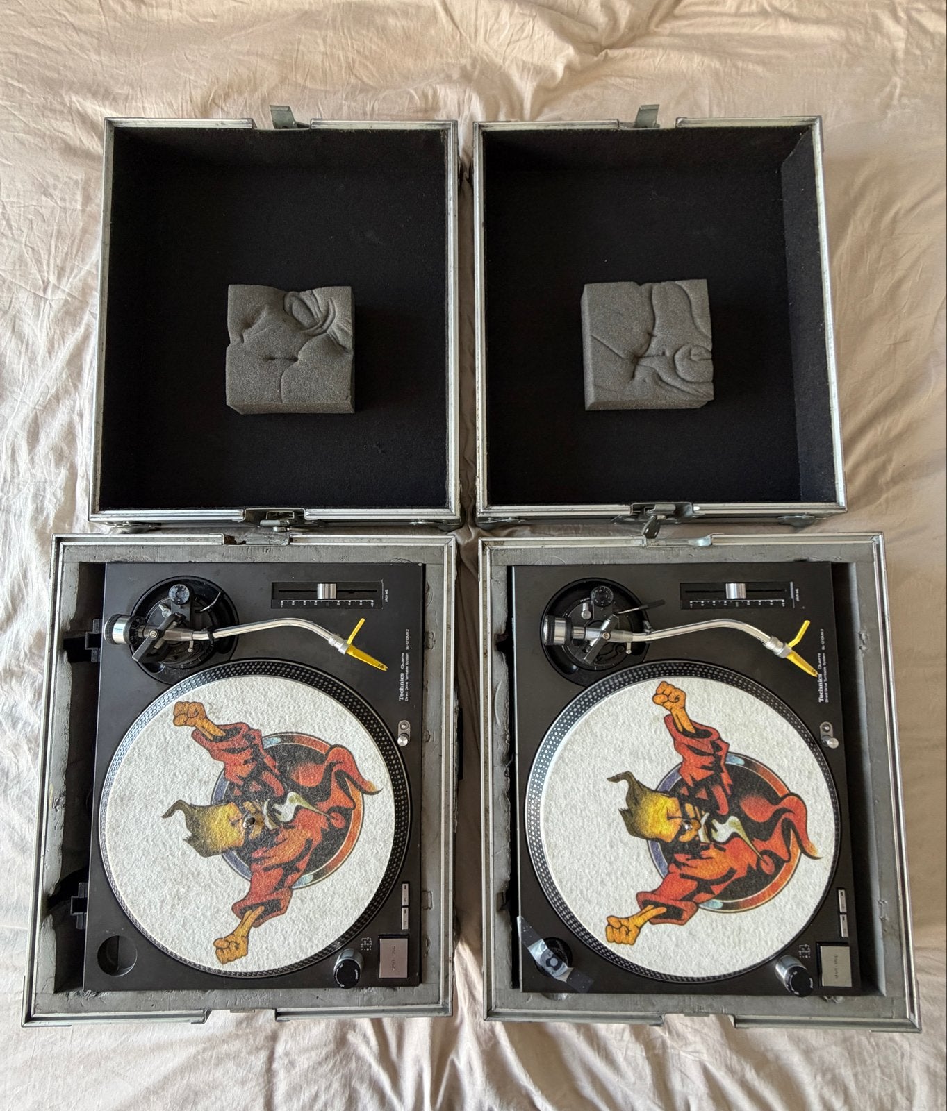 2x Technics SL 1210 MK2 in flightcases - Gereviseerd, Ophalen, Gebruikt, Pitch-regelaar, Platenspeler