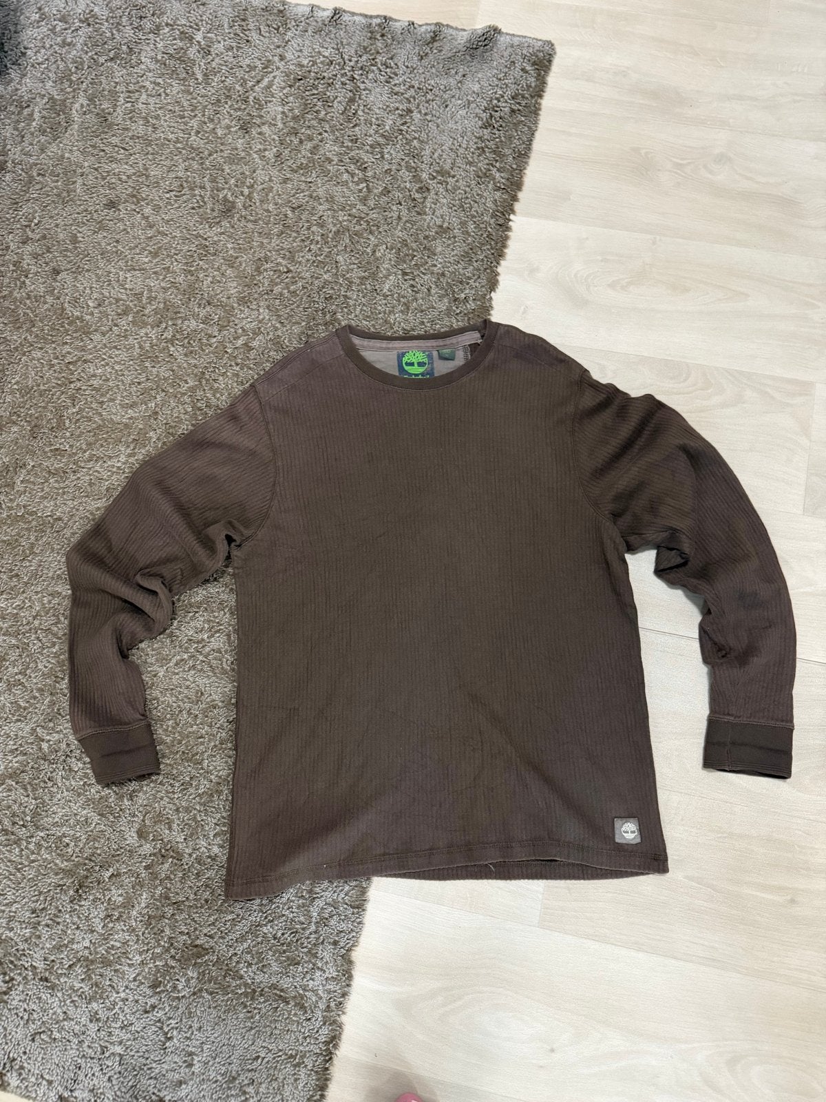 Timberland longsleeve bruin geribbeld heren XL, Ophalen of Verzenden, Gedragen, Maat 56/58 (XL), Bruin