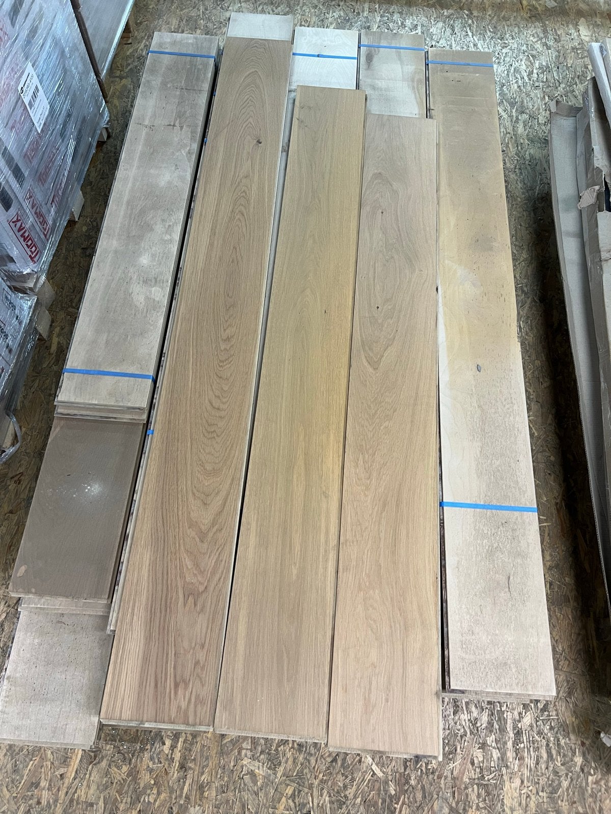 14m2 Eiken Lamelparket Blank Gelakt 22cm Breed, Nieuw, 10 m² of meer, 10 tot 30 cm, Hout