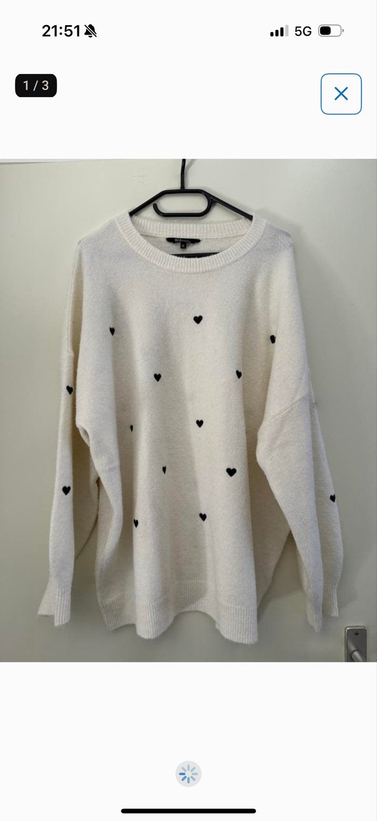 MS Mode Trui met Zwarte Hartjes Maat XL, Ophalen of Verzenden, Zo goed als nieuw, Maat 46/48 (XL) of groter, Beige