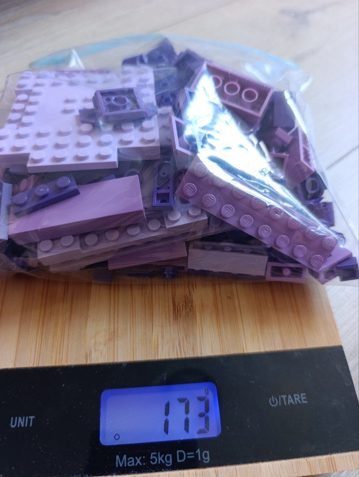Paarse LEGO onderdelen - ca. 170 gram, Ophalen of Verzenden, Gebruikt, Losse stenen, Lego