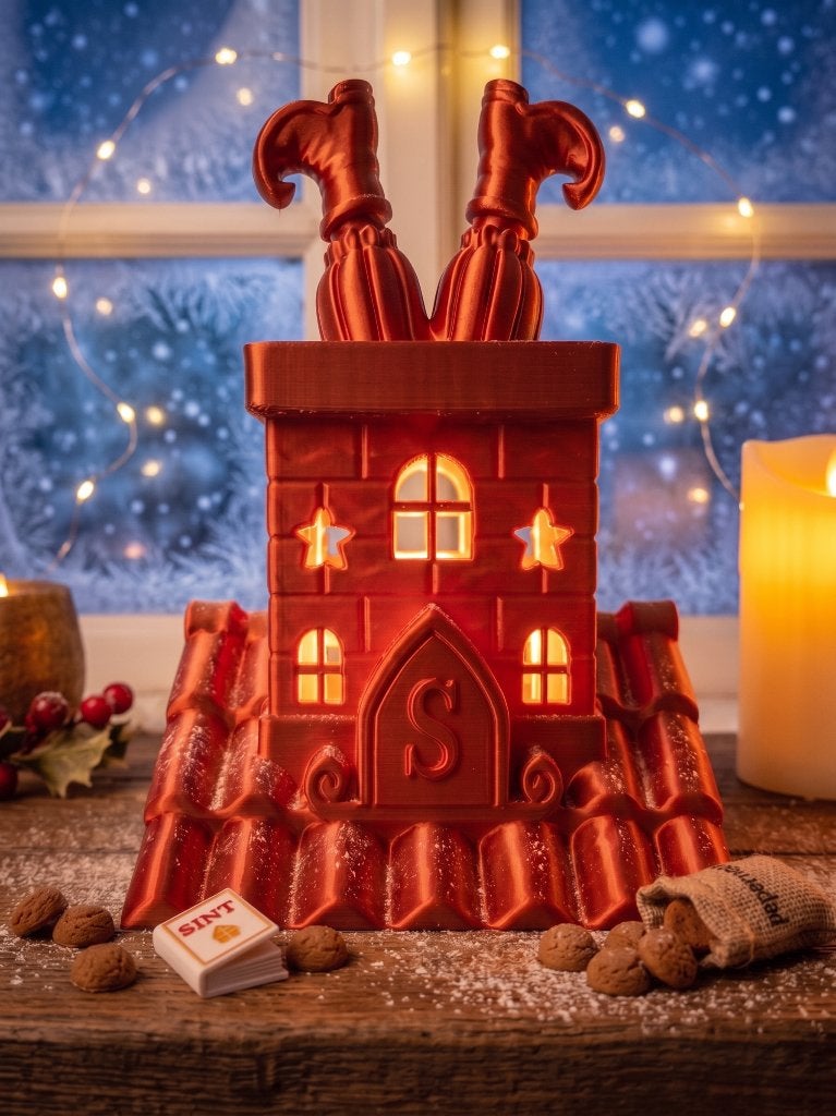 Sinterklaas: Piet in de schoorsteen sfeerlicht (3D print), Diversen, Ophalen of Verzenden, Nieuw