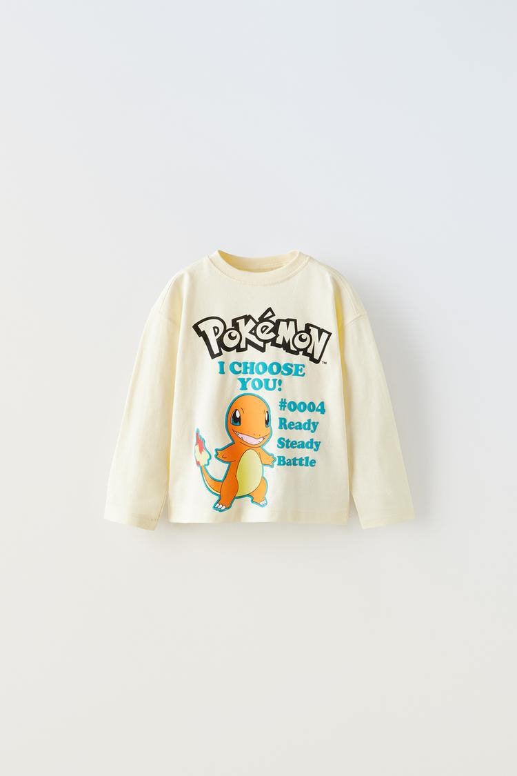 Kind Zara t-shirt longsleeve top Pokemon wit creme geel 104, Ophalen of Verzenden, Zo goed als nieuw, Zara, Shirt of Longsleeve