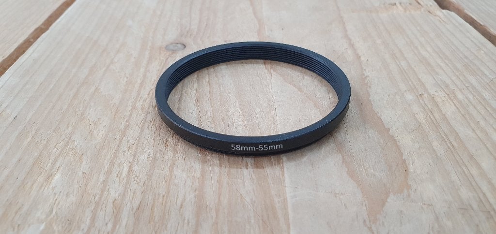 Adapterring / verloopring / step down ring - 58mm -> 55mm, Overige typen, Ophalen of Verzenden, Nvt, 50 tot 60 mm