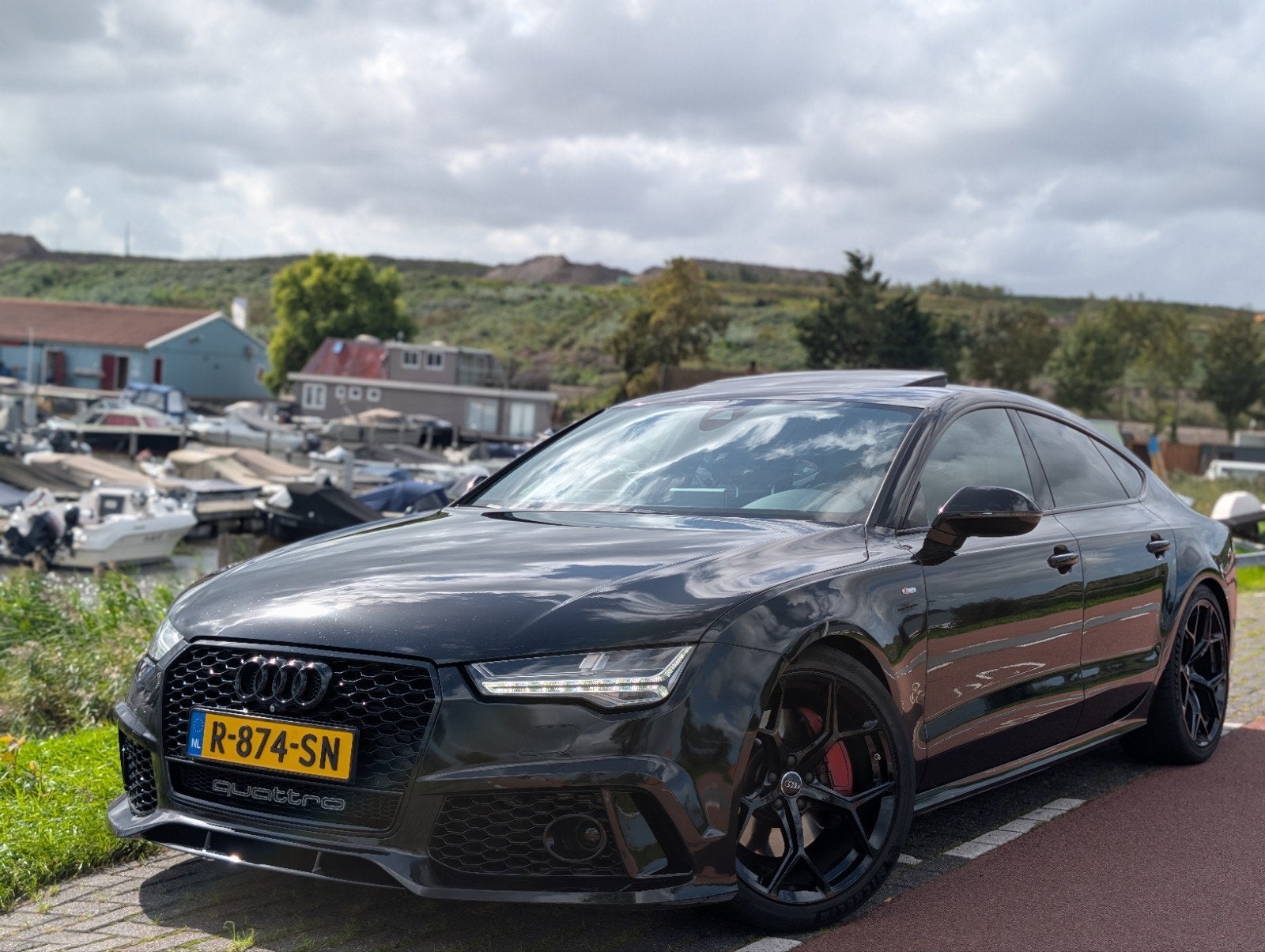 Audi A7 3.0 TFSI 472PK!!! CAMERA/MATRIX/RS7/DAB/CARPLAY, 2995 cc, 4 stoelen, Zwart, Vierwielaandrijving