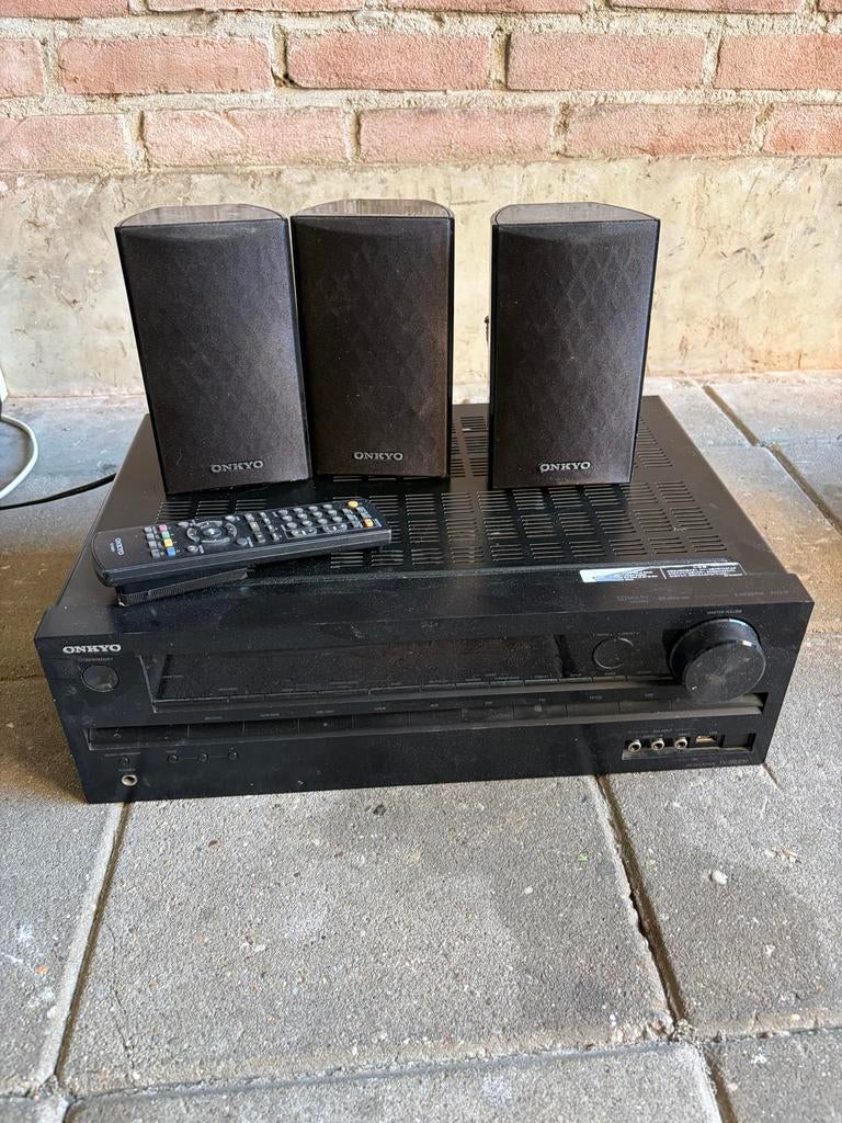 Onkyo TX-SR309 Receiver met 3 Onkyo Speakers, Overige merken, Gebruikt, Speakers, Losse componenten