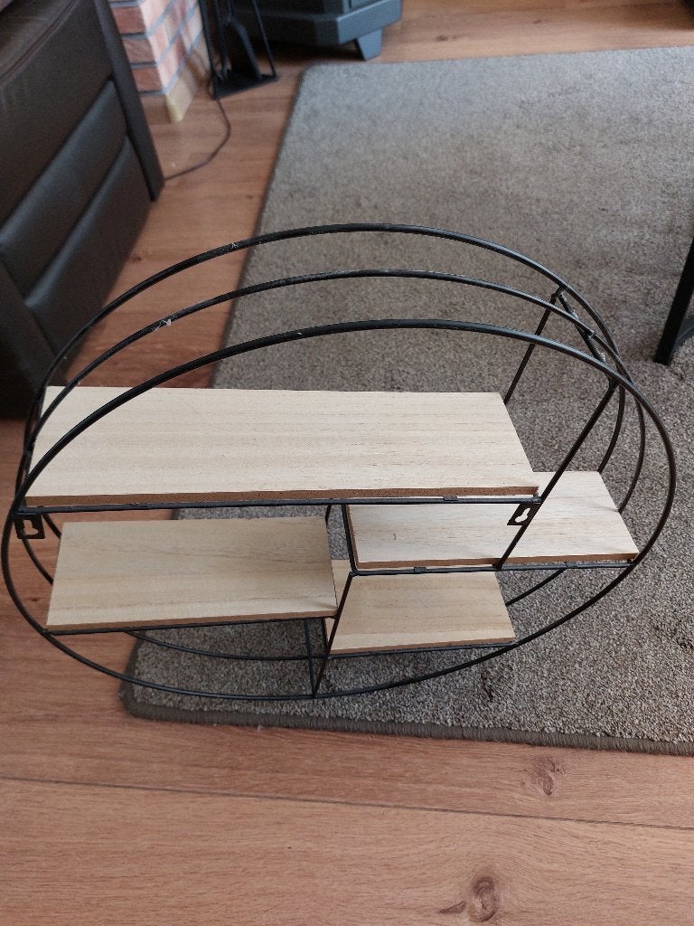 1 rond wand decoratie metaal en hou, Ophalen of Verzenden, Nieuw