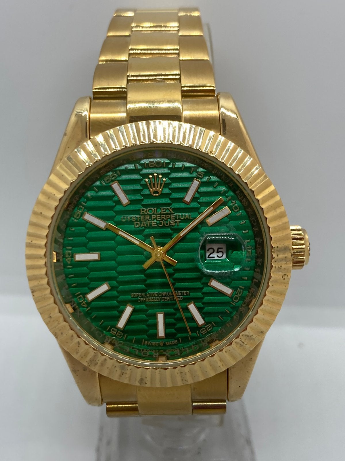 ROL DJ AUTO goud met groene dial, Ophalen of Verzenden, Waterdicht, Nieuw, Groen