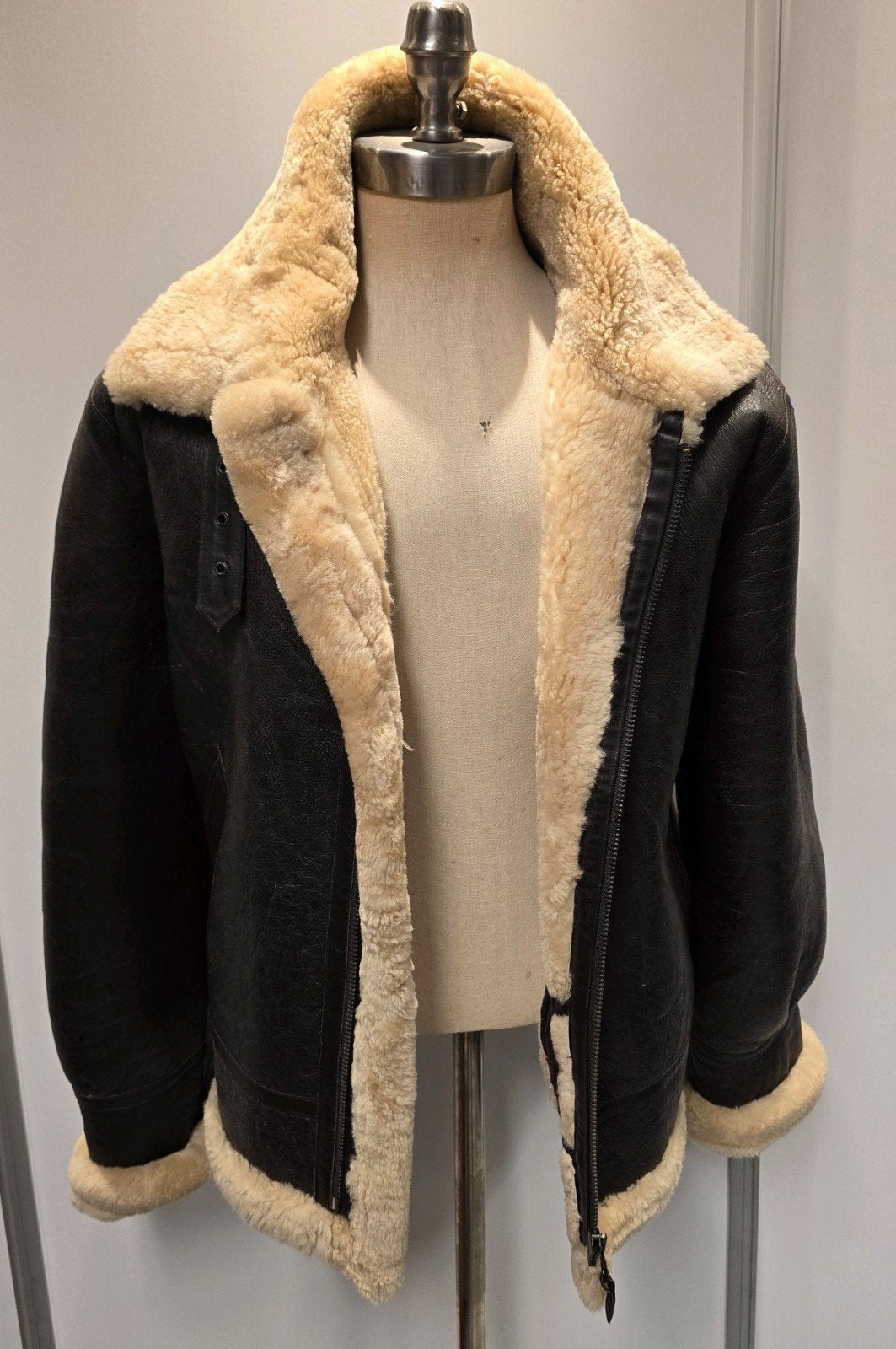 Jamie Page lammy coat pilotenjas - heren maat 54 - lamsvacht, Kleding | Heren, Maat 52/54 (L), Jamie Page, Bruin, Ophalen of Verzenden