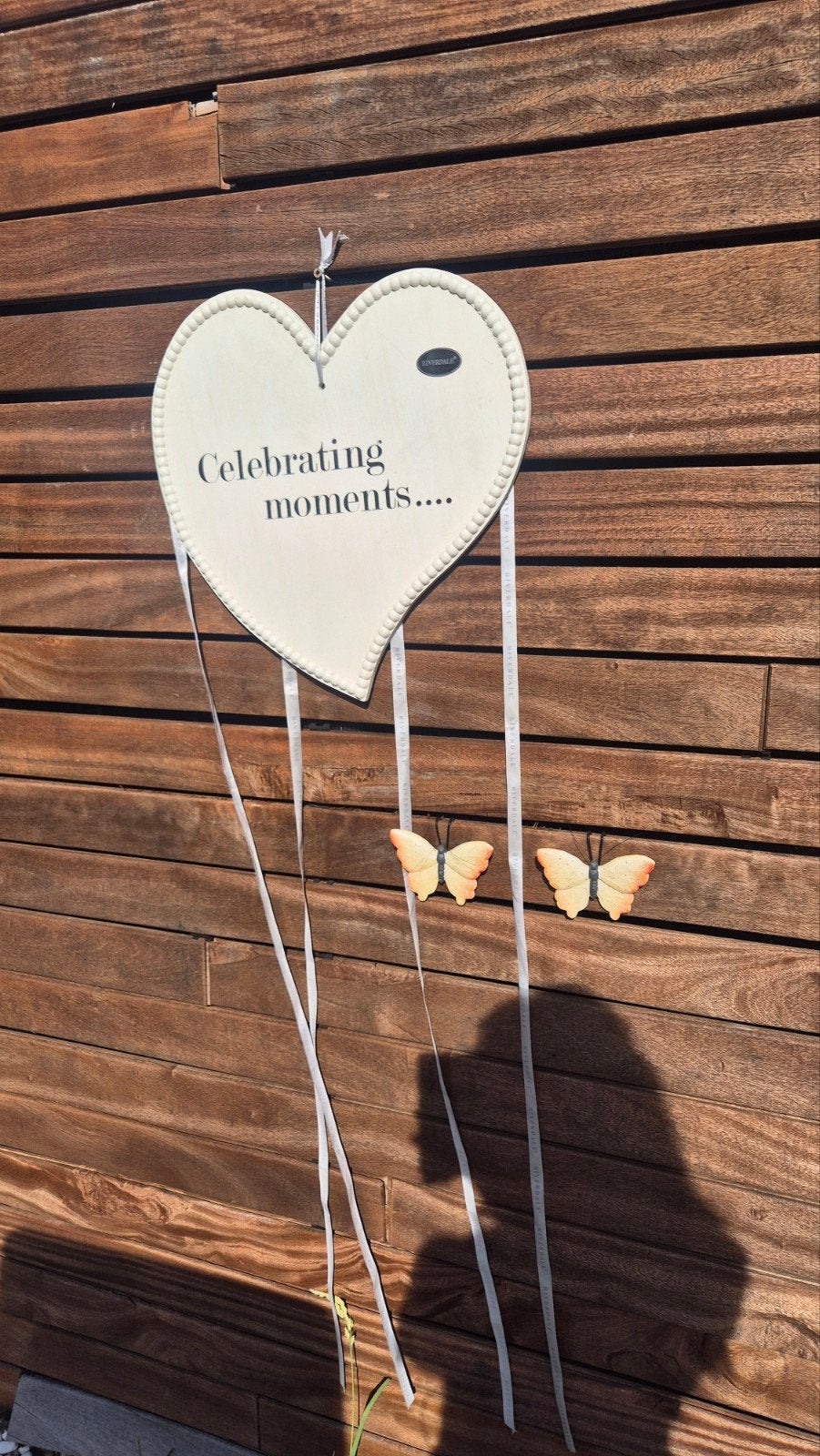 Riverdale Hart Decoratiebord/fotohouder 'Celebrating moments, Ophalen of Verzenden, Wit, Hout, Landelijk