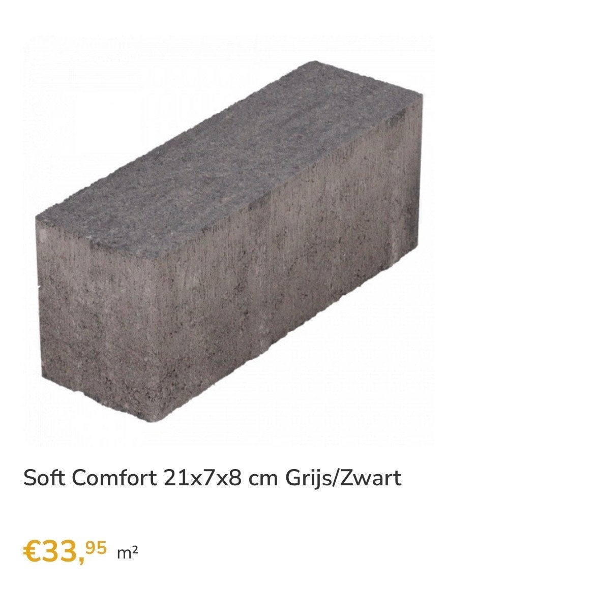 Soft Comfort Sierbestrating Grijs/Zwart 21x7x8 cm (13 m²), Tuin en Terras, Tegels en Klinkers, Ophalen, Klinkers, Nieuw, 10 m² of meer