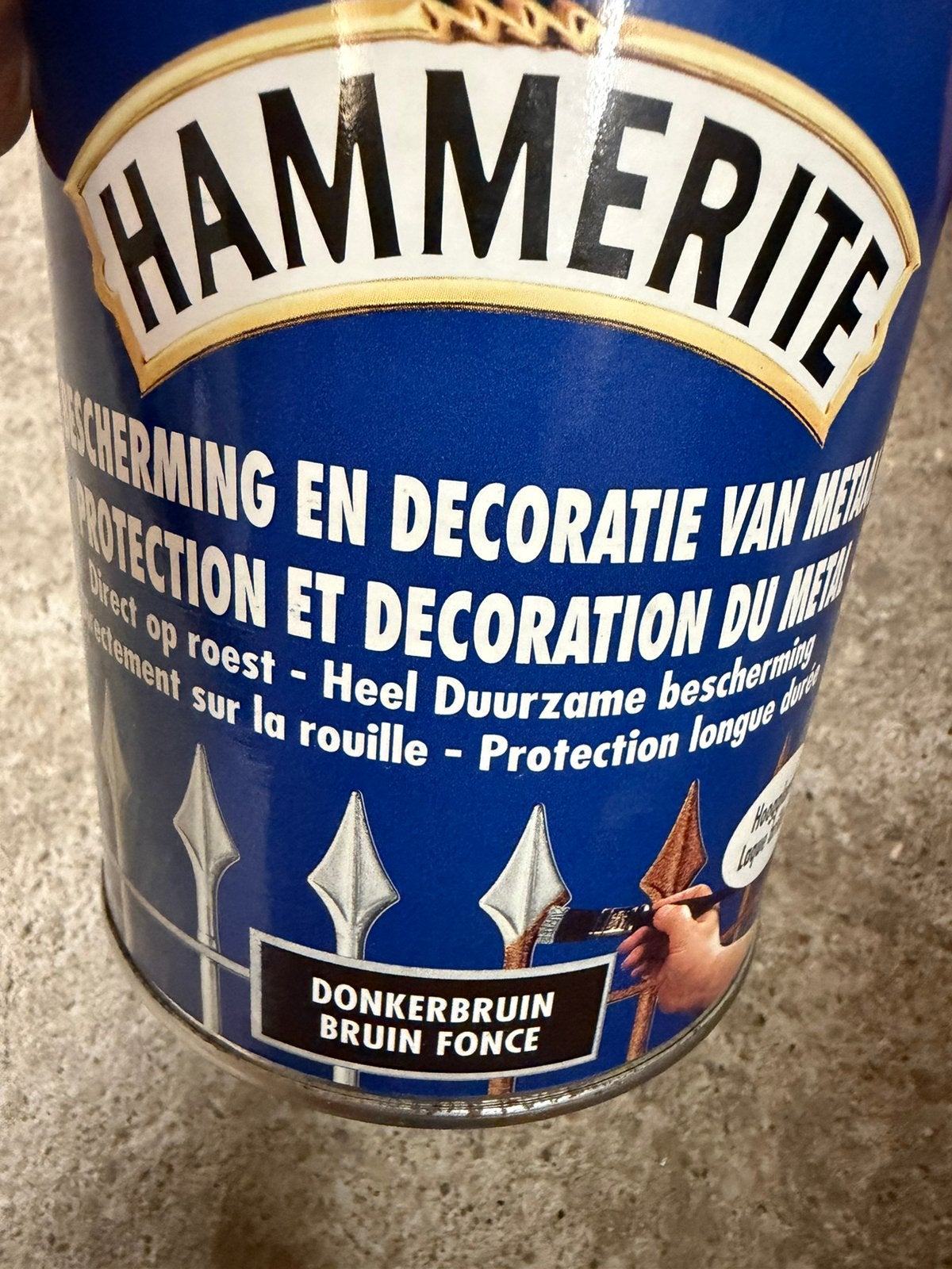 Hammerite donkerbruine lak 0,75liter, Hobby en Vrije tijd, Knutselen, Ophalen of Verzenden, Nieuw