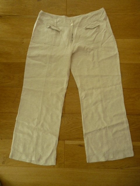 Miss Etam beige nette linnen broek maat 48 longwear, Beige, Maat 46/48 (XL) of groter, Ophalen of Verzenden, Miss Etam