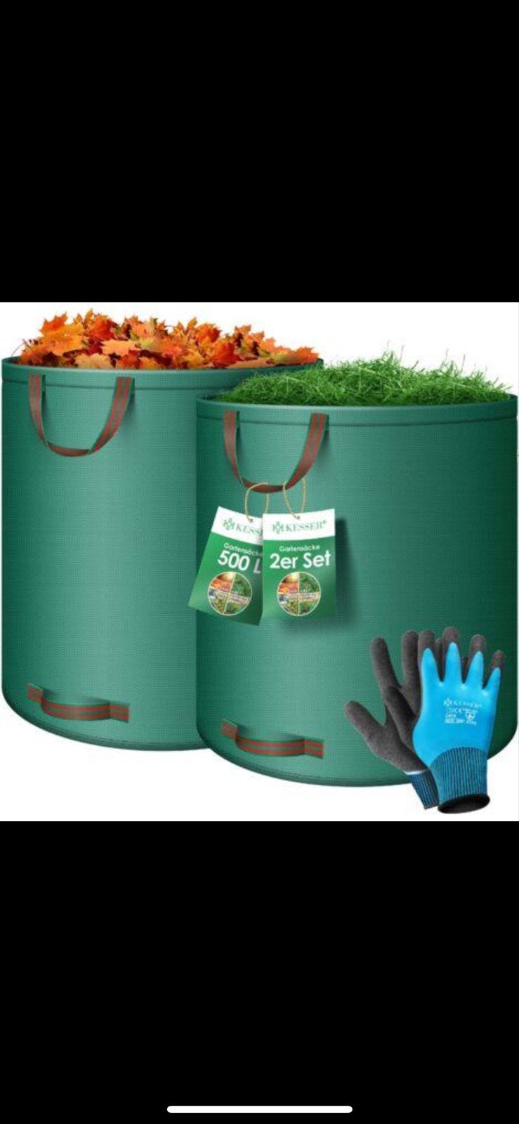 Kesser Tuinafvalzakken 2x 500L met Handschoenen, Ophalen of Verzenden, Nieuw