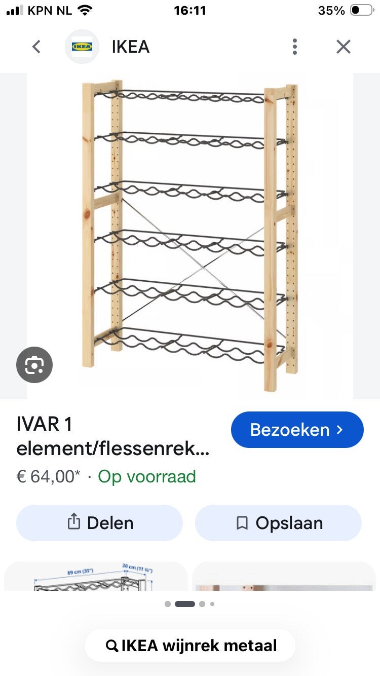 Ivar metalen rekken voor flessen, 3 stuks samen 12 euro, Ophalen, Zo goed als nieuw