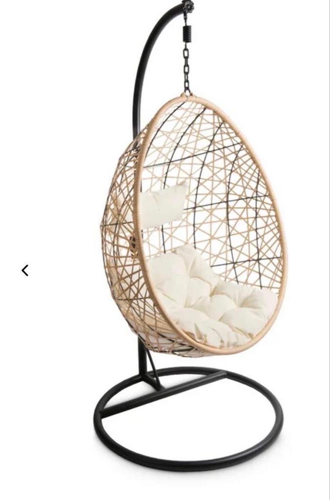 Hangstoel Xenos - Comfortabele Rotan Look Stoel, Huis en Inrichting, Stoelen, Zo goed als nieuw, Eén, Kunststof, Overige kleuren