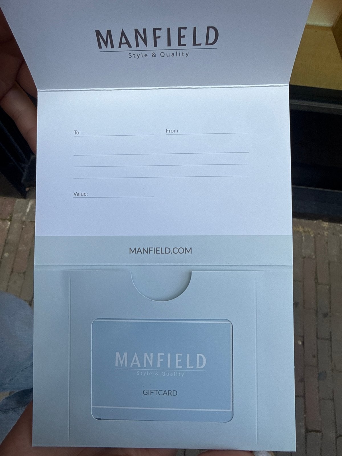 Manfield tegoed bon 130€, Tickets en Kaartjes, Eén persoon, Cadeaubon
