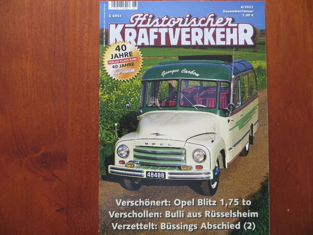 Historischer Kraftverkehr 6 2022 Opel Blitz, gesch. Büssing, Ophalen of Verzenden, Nieuw, Opel