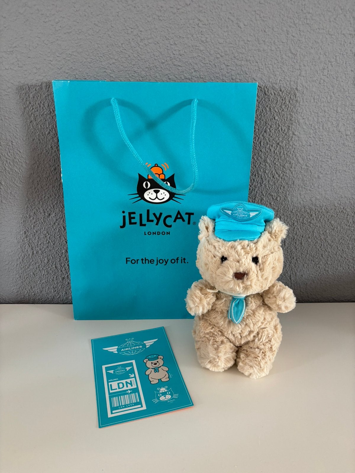 Jellycat Bartholomew Bear Junior Pilot Harrods, Verzenden, Nieuw, Stoffen beer, Overige merken