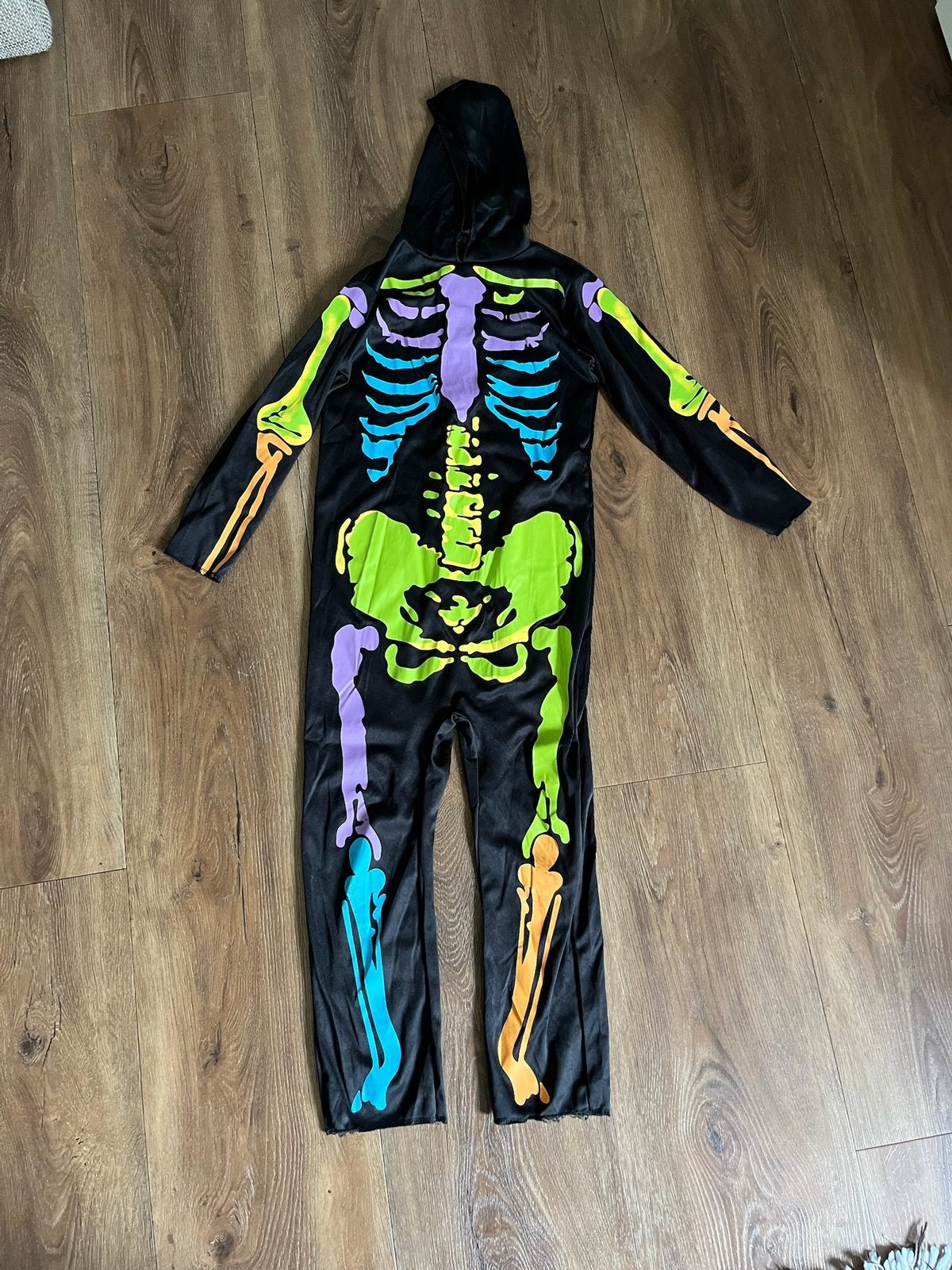 Verkleedpak skelet maat 128, Kinderen en Baby's, Carnavalskleding en Verkleedspullen, Ophalen, Gebruikt, 122 t/m 128, Jongen of Meisje