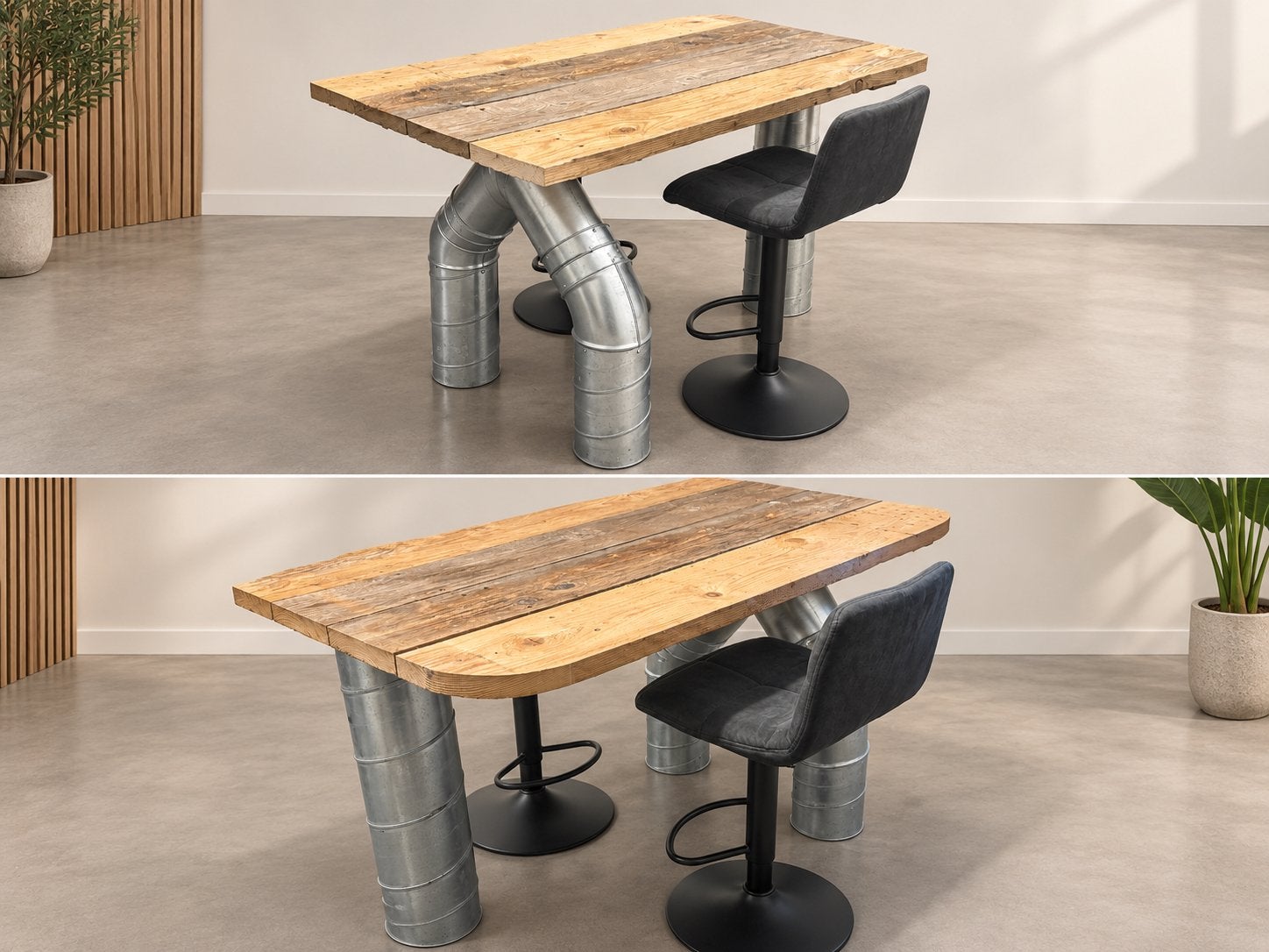 Design tafel met barkrukken, Ophalen, Zo goed als nieuw