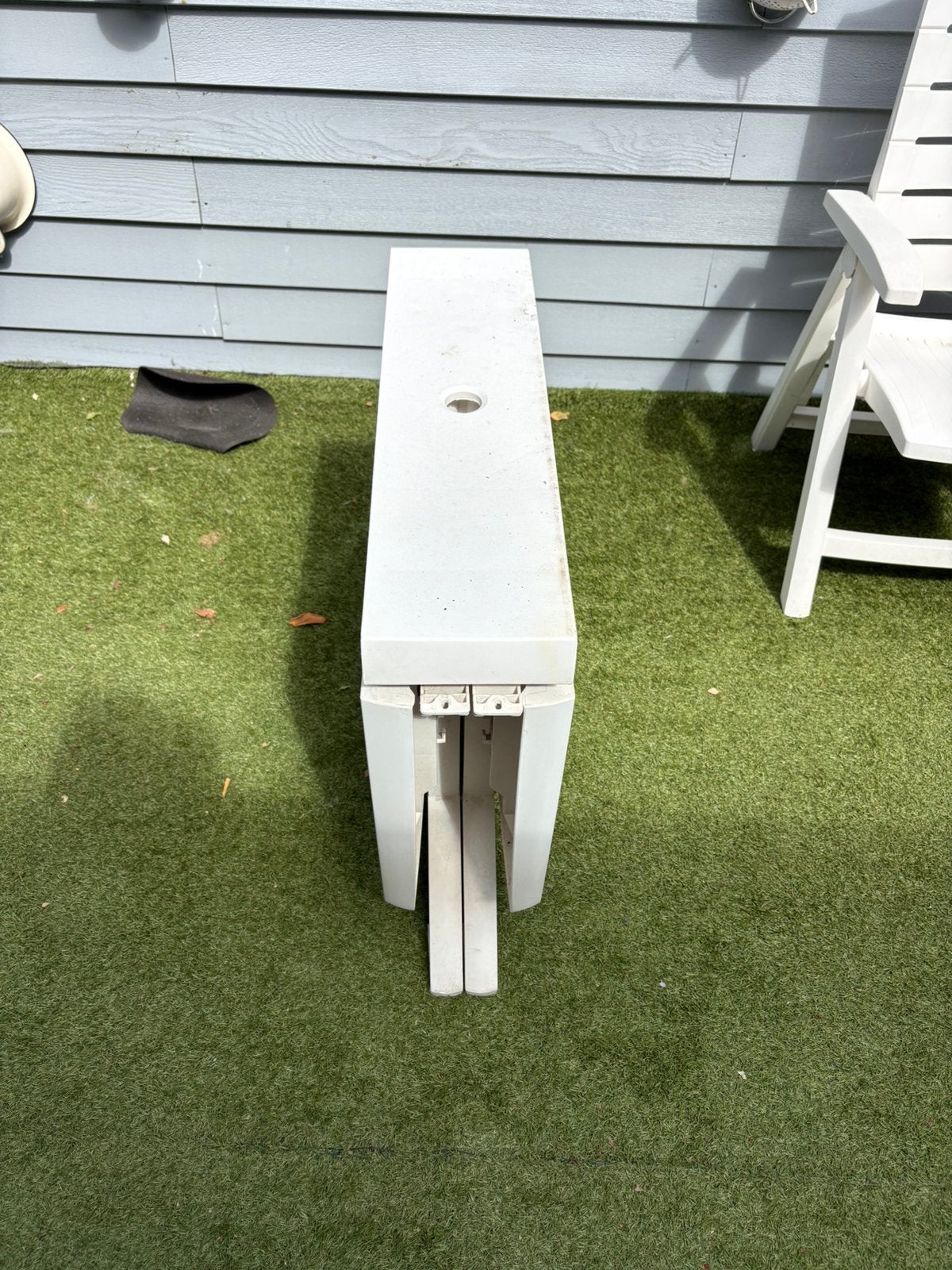 Uitklapbare buitentafel, Ophalen, Zo goed als nieuw, Kunststof, Inklapbaar