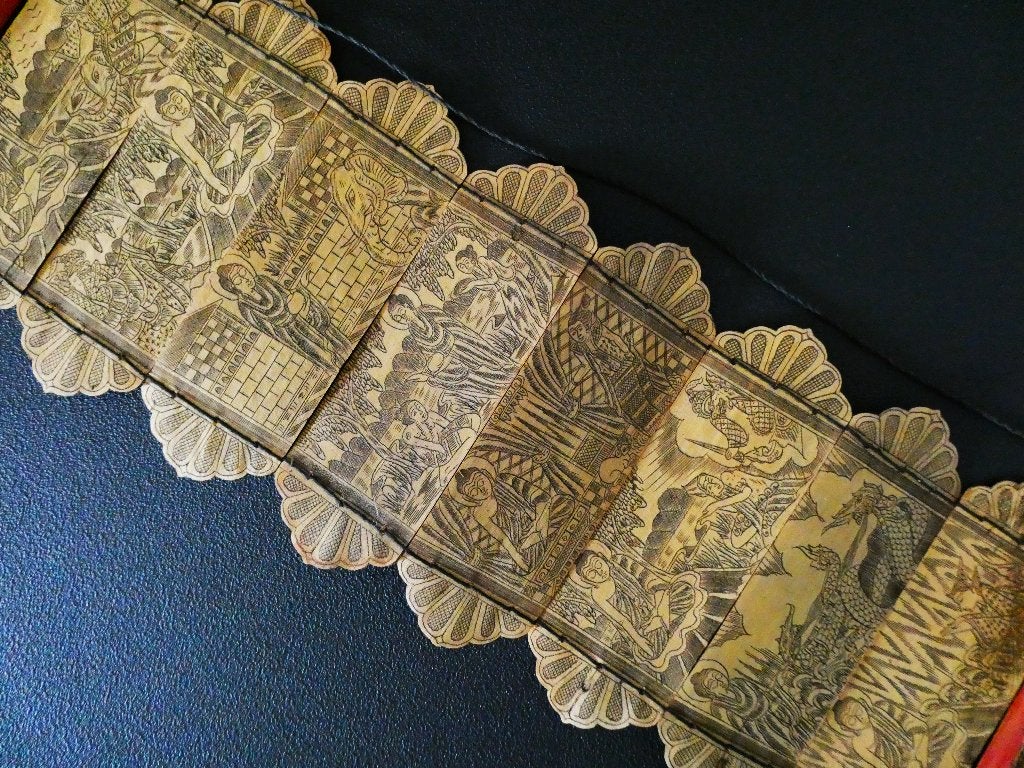 Parabaik Het verhaal van Boeddha gebedenboek boek filigrain, Ophalen of Verzenden