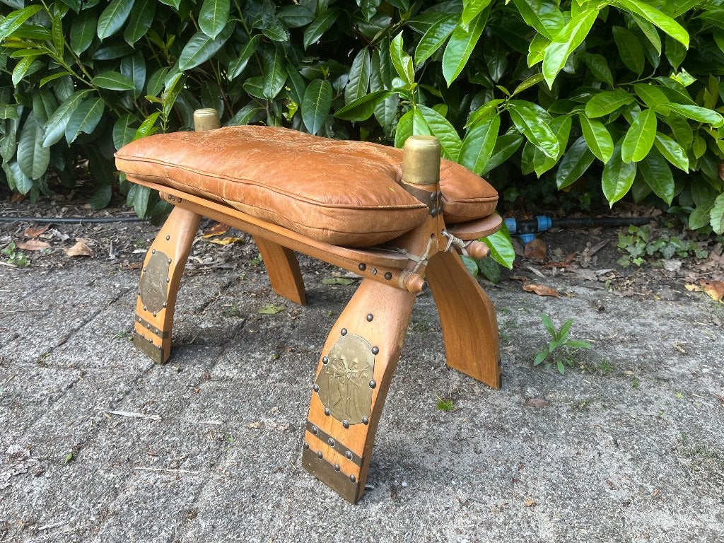 krukje kamelen zadel kruk vintage, Ophalen, Gebruikt, Hout