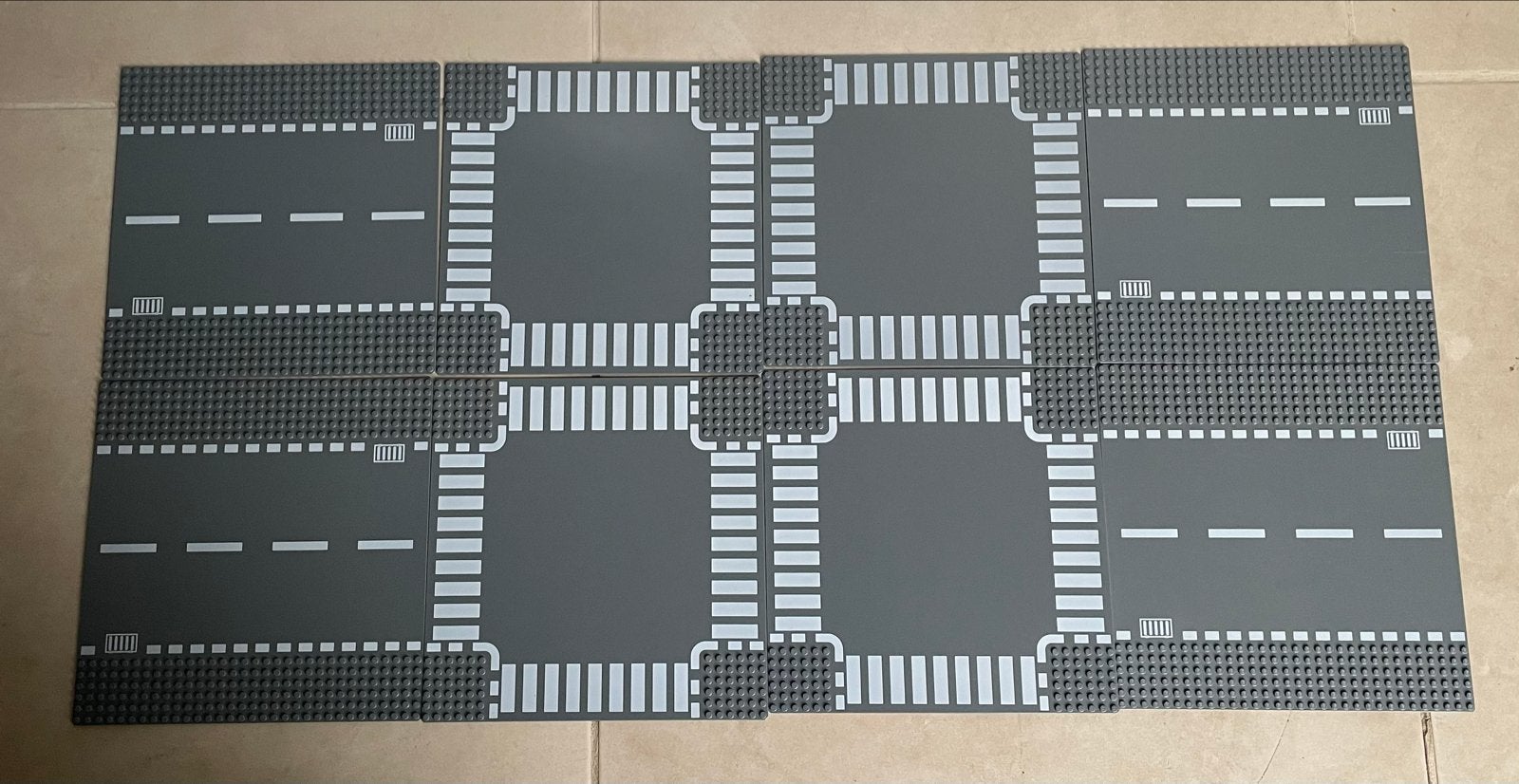 8 lego wegplaten (Donkergrijs), Ophalen of Verzenden, Gebruikt, Overige merken